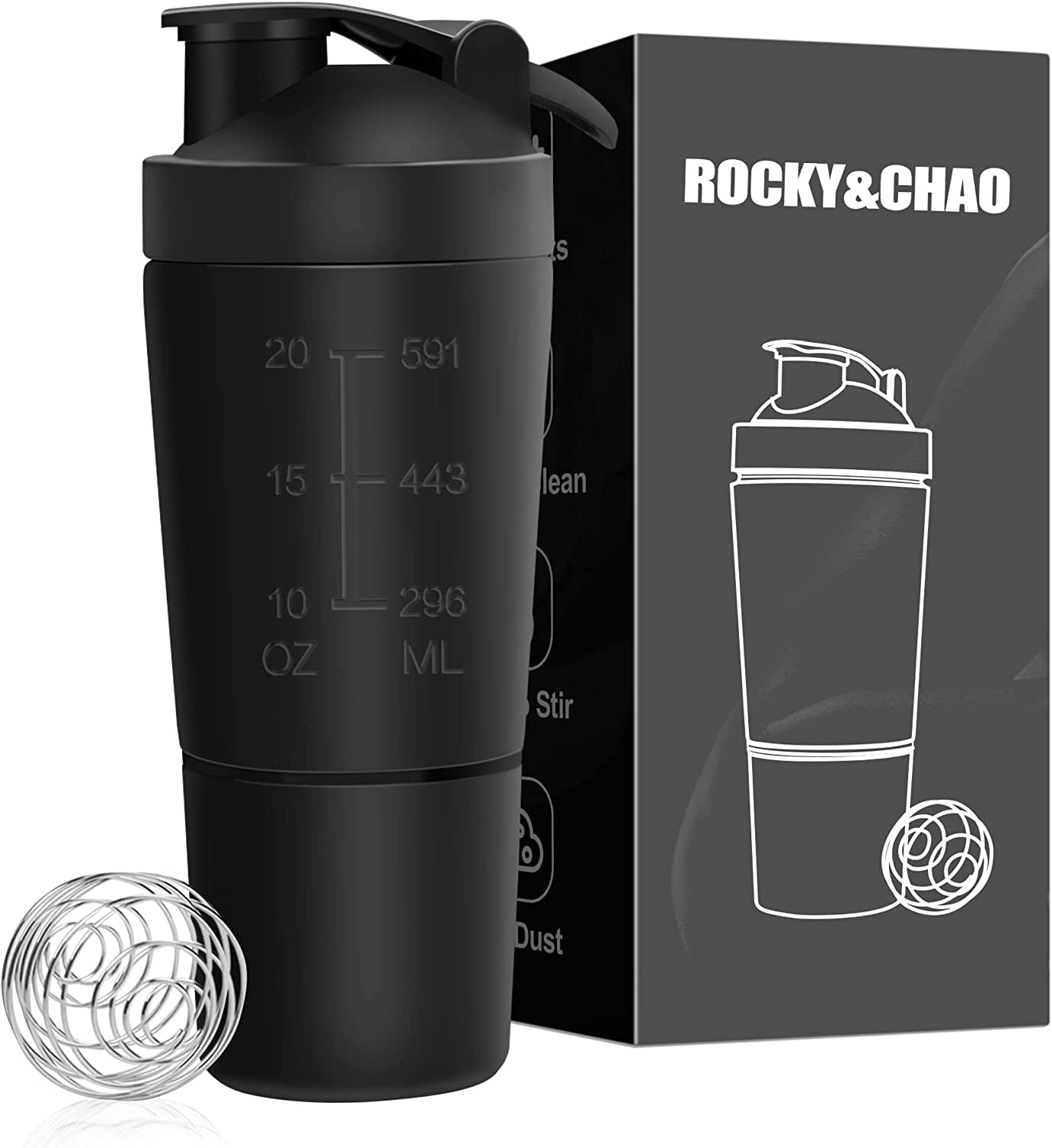ACUNA Protein Shaker Bottle 700 ml (Pack Of 2), Shaker Bottle With Mix –  BABACLICK