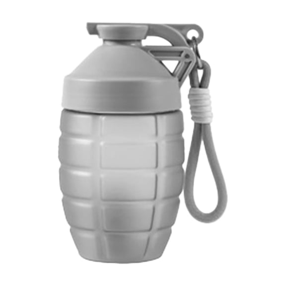 Protein Shaker Bottle,Drink Shaker,Grenade Shaped Mug,600ml/20oz Creative Novelty Drink Cup,PC Material Unique Design Beverage Mug For Travel(Gray)
