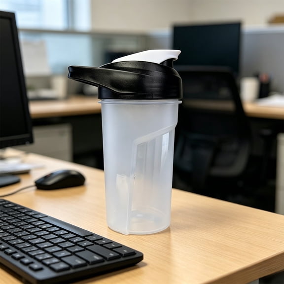 Protein Shaker Bottle With Mixing Ball and Measurement Scale for Gym Workouts, Running, and Sports Hydration