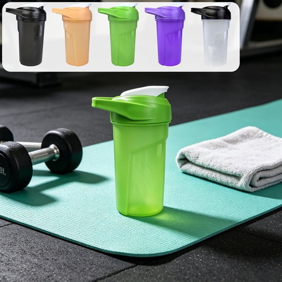 Protein Shaker Bottle with Mixing Ball and Measurement Scales for Gym Workouts and Drinks