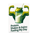 thumbnail image 1 of Protein Shakes & Gains: Fueling My Day - Fitness Lover - 13x19 Poster Print, 1 of 4