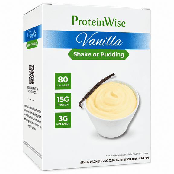 ProteinWise - Vanilla High Protein Shake or Pudding - 7/Box