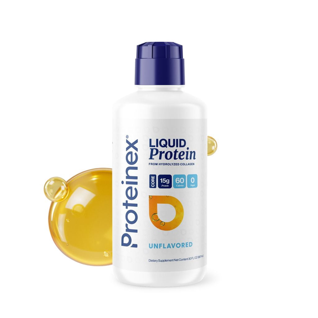Proteinex Core Liquid Collagen Peptides, 15g Protein per serving | Zero Sugar, Zero Carbs, Ready to Drink | (Unflavored, 30 Fl Oz)