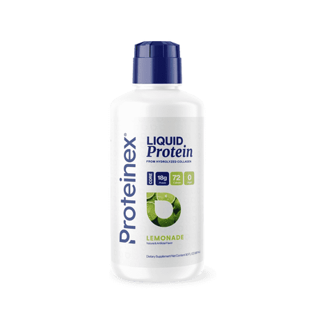 Proteinex Core Liquid Collagen Peptides, 18g Protein per serving | Zero Sugar, Zero Carbs, Ready to Drink | (Lemonade, 30 Fl Oz)
