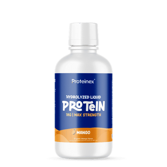 Proteinex Core Liquid Hydrolyzed Protein Supplement  18g Protein per Serving, Sugar-Free, 30 fl oz (Mango)