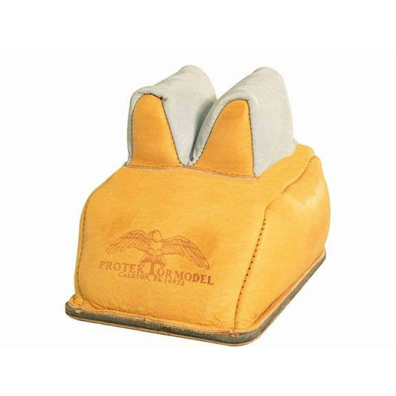 Protektor Custom Super Slick Silver Bunny Ear Rear Shooting Rest Bag with Heavy Bottom Leather Tan Filled