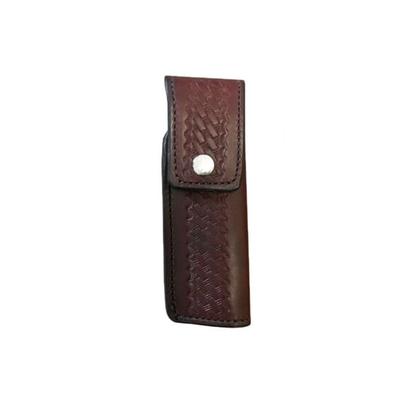 Protektor Deluxe Bolt Sheath Basket Weave Wide Leather Brown