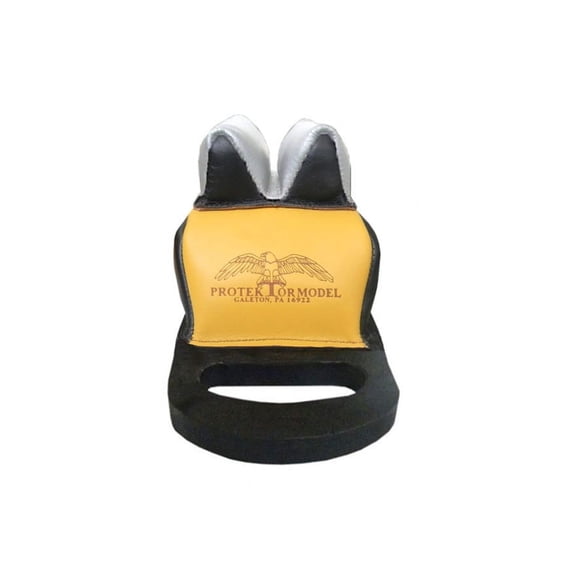 Protektor Deluxe Bumble Bee Double Stitched Super Slick Silver Mid-Ear Rear Shooting Rest Bag with Heavy Doughnut Bottom and Carry Handle Leather Black and Yellow Filled