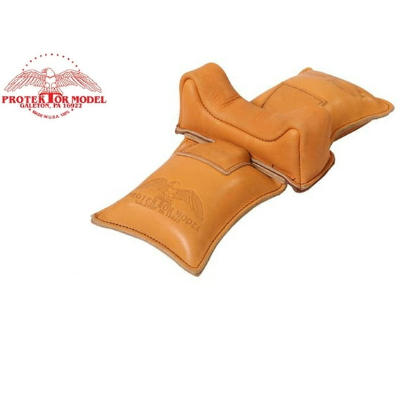 Protektor Model #6F Large Owl Ear Straddle Bag Front Leather Rifle Rest