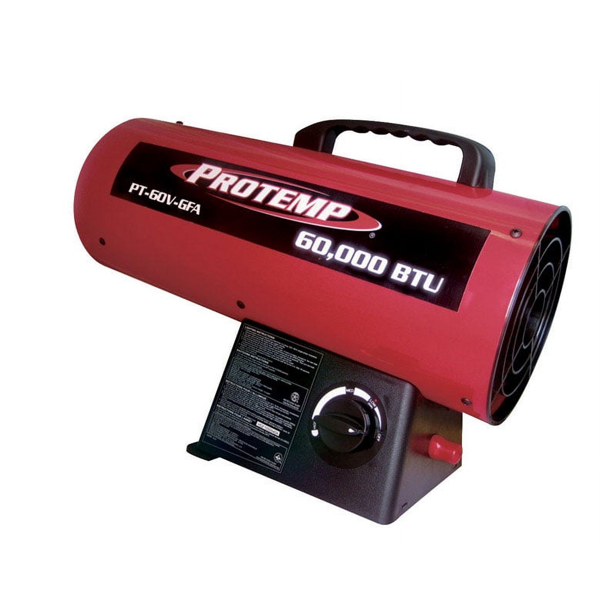 Protemp Propane Fan Portable Heater 60,000 BTU 1,250 sq. ft. Red -  Walmart.com