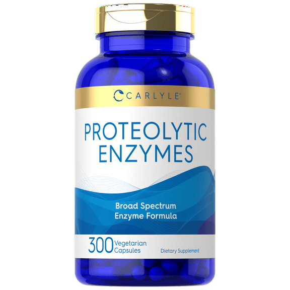 Proteolytic Enzyme Supplement | 300 Capsules | Systemic Broad Spectrum Formula | By Carlyle