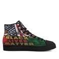 thumbnail image 1 of Protest Black Lives Matter African American flag High Top Canvas Shoes Sneakers Black Size 7.5, 1 of 2