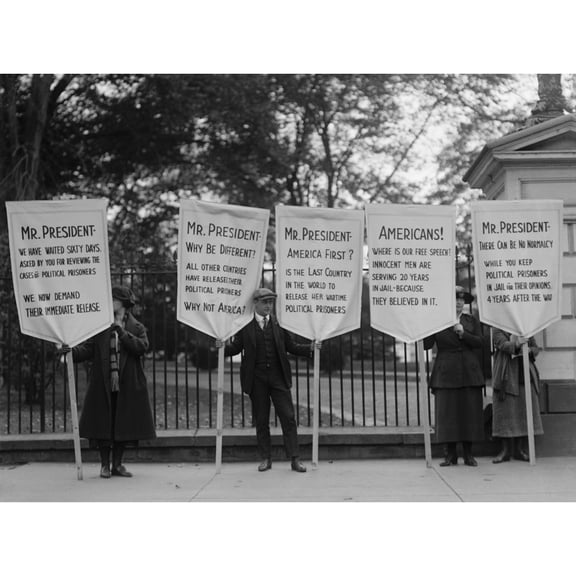 Protest For Amnesty For Victims Of Espionage Act Of 1917 And Sedition Act Of 1918. In 1922 A Sign Reads History (