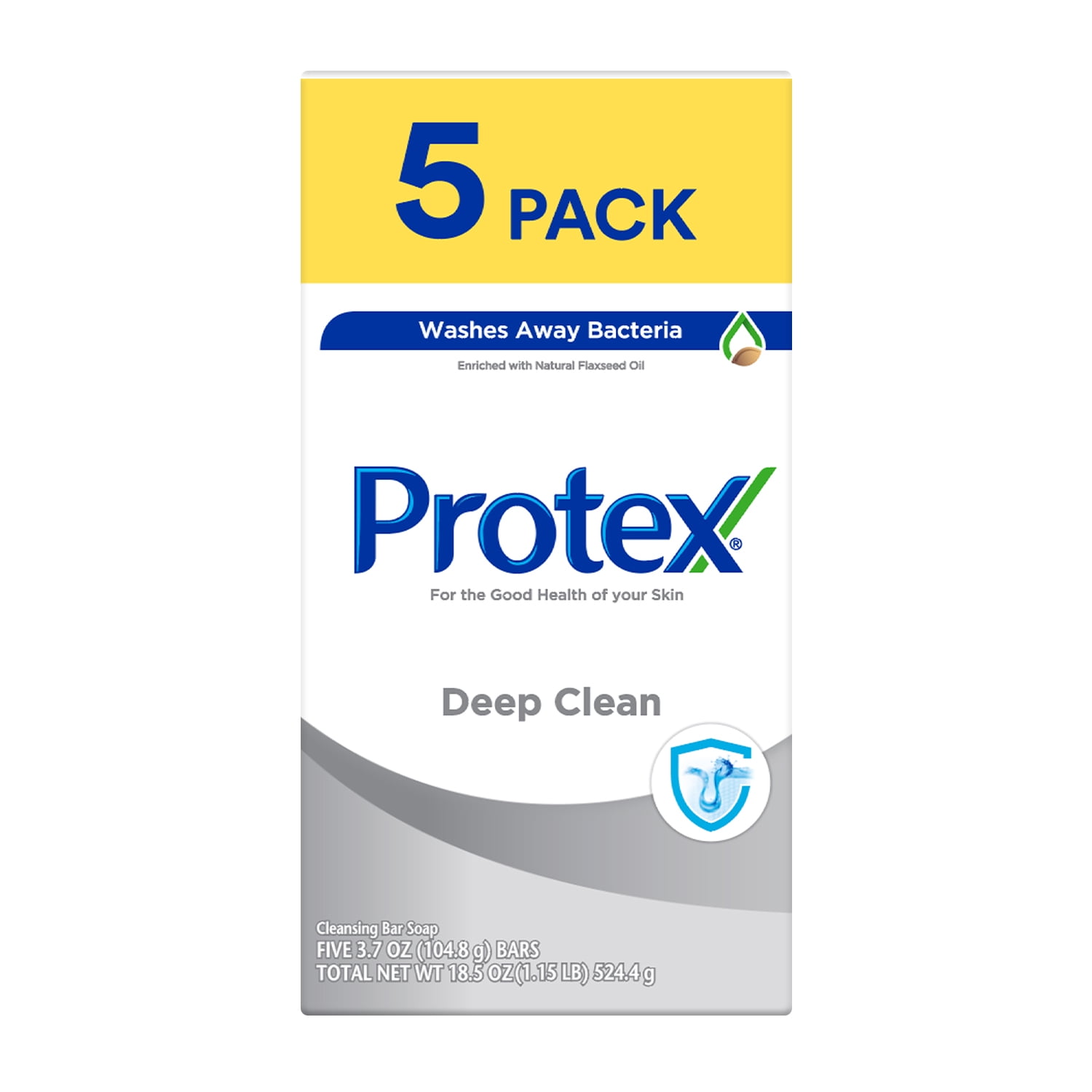 Protex Bar Soap, Deep Clean, 3.7oz, 5 Pack