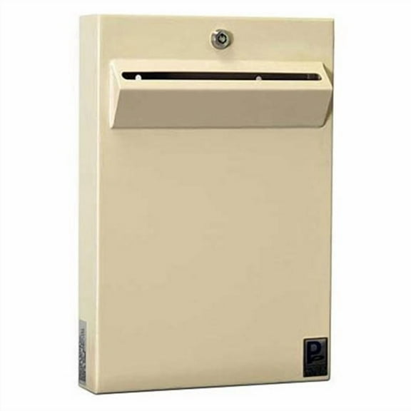 Protex Low-Profile Wall Mount Depository Drop Box Tubular Lock, 2-3/8"Wx11"Dx16"H, Beige
