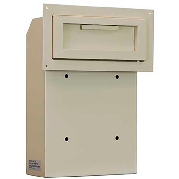 Protex Through-The-Door Depository Drop Box, 4-1/4"W x 10"D x 15"H, Beige