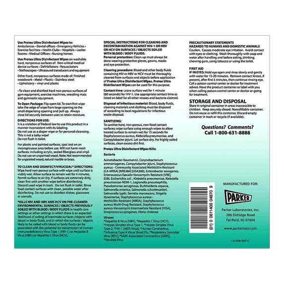 Protex Ultra Surface Disinfectant Cleaner Wipe Canister Lemon Scent 600 Ct 48-70