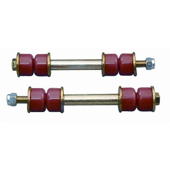 Prothane Universal End Link Set - 3 1/4in Mounting Length - Red Fits select: 1966 FORD MUSTANG, 1966-1982 CHEVROLET CORVETTE