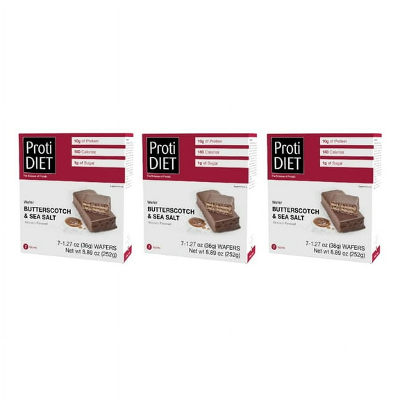 Proti Diet 10g Protein Wafer Bars - Butterscotch and Sea Salt Size: 3-Pack