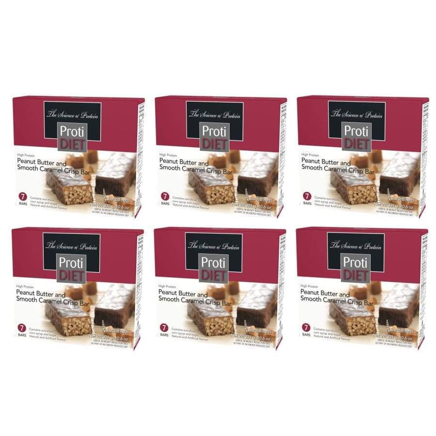Proti Diet 15g Protein Bars - Peanut Butter and Smooth Caramel Crisp Size: 6-Pack