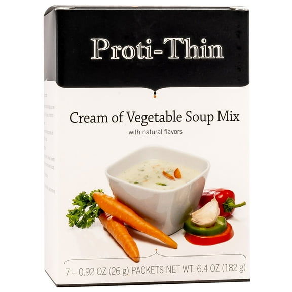 Proti-Thin - High Protein Diet Soup - Low Calorie - Low Carb - Low Sugar - Cream of Vegetable - 7/Box
