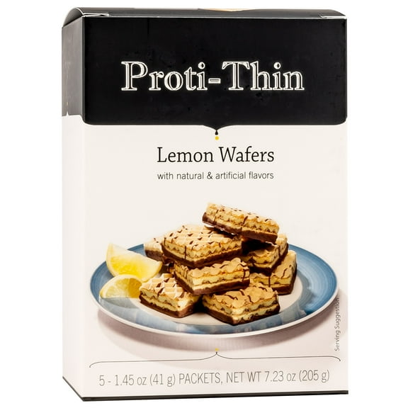 Proti-Thin - Protein Wafer Squares - Lemon - Diet Wafer Squares - Weight Loss Wafer Bars - 5 Count 
