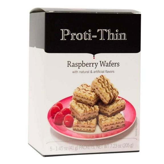 Proti-Thin - Protein Wafer Squares - Raspberry - Diet Wafer Squares - Weight Loss Wafer Bars - 5 Count 