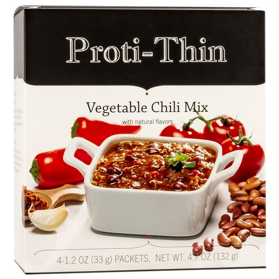 Proti-Thin - Vegetable Chili with Beans, Low Calorie, Low Fat, Quick Delicious Meal, 7 Servings