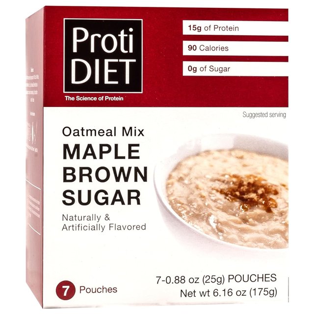 ProtiDiet High Protein Maple OIF8 Brown Sugar Oatmeal, 15g Protein, Low
