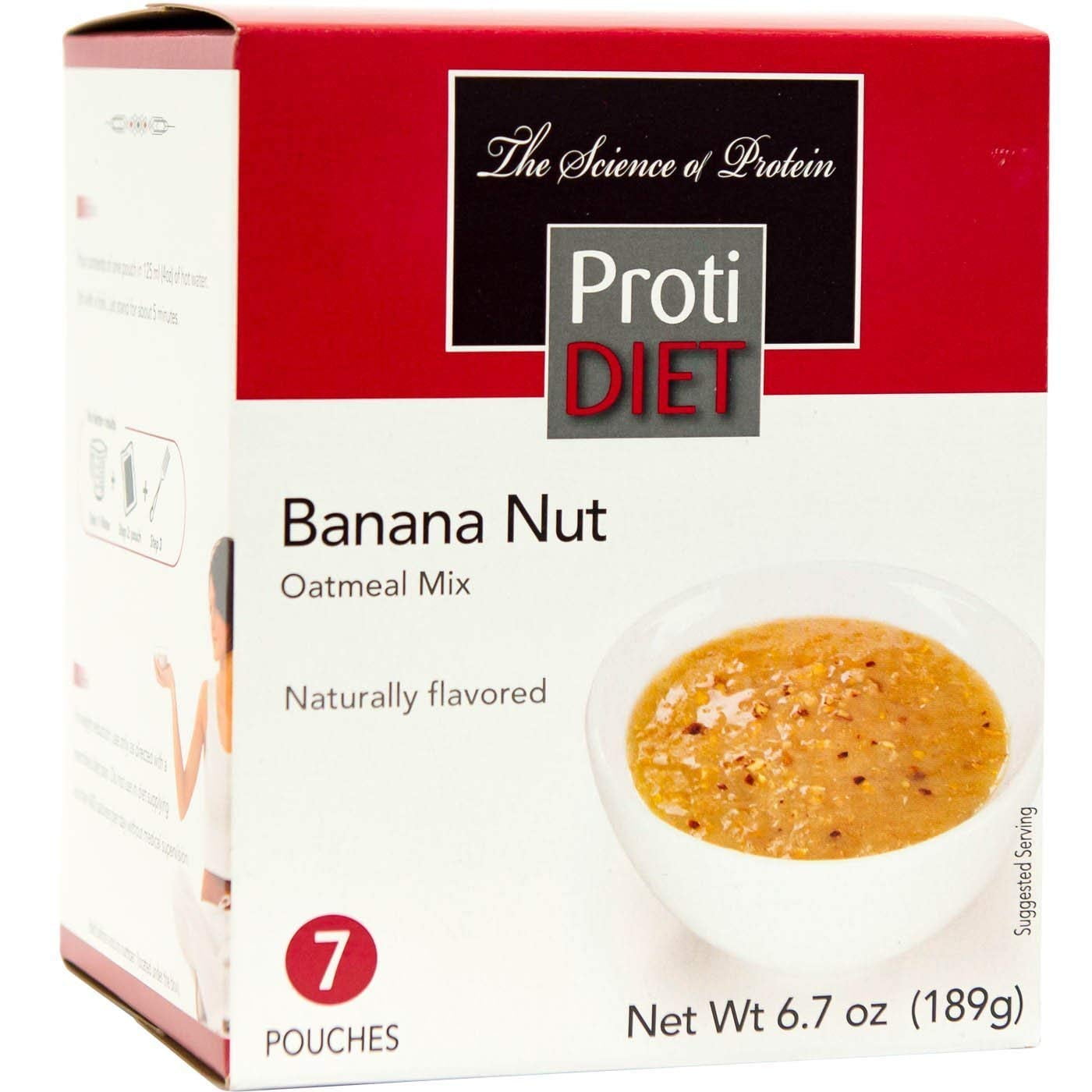 ProtiDiet Oatmeal Banana Nut HYZ01 (7/Box) High Protein 15g Low