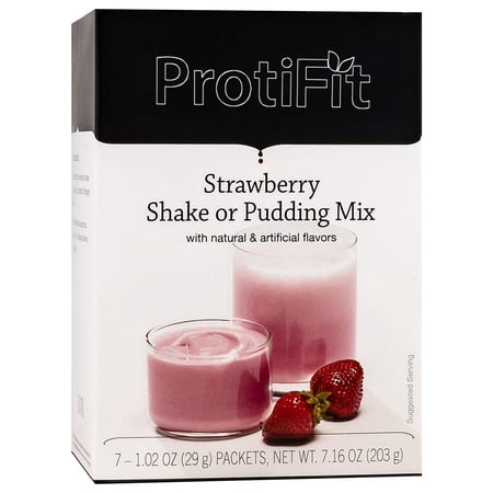 Proti Fit High Protein Pudding/Shake Nutrition Powder, 15g Protein, 7 Servings (Strawberry)