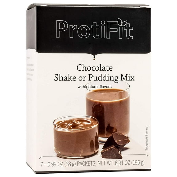 Proti Fit High Protein Pudding/Shake Mix, 15g Protein, Low Carb, 7 Servings Chocolate