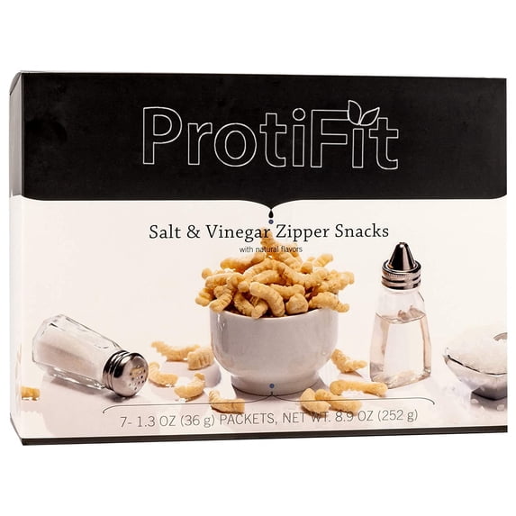 ProtiFit High Protein Salt and Vinegar Zipper Snacks, 7 Servings Per Box