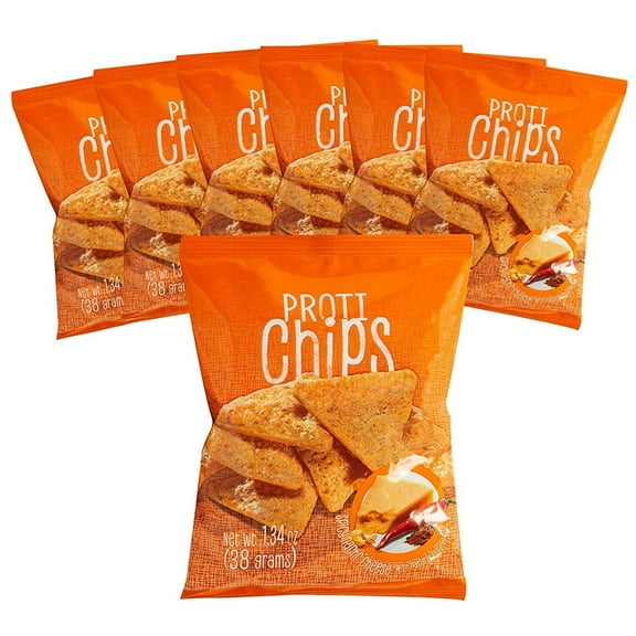 Proti Fit High Protein Spicy Nacho Crispy Chips, 15g Protein, 130 Calories, Gluten Free, 7 Bags