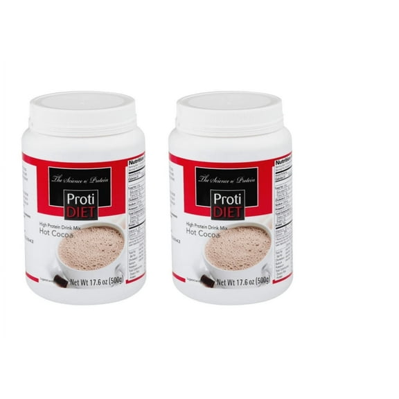 ProtiDiet High Protein Hot Chocolate Drink Mix, 2 Pack, 17.6 oz (42 Servings)