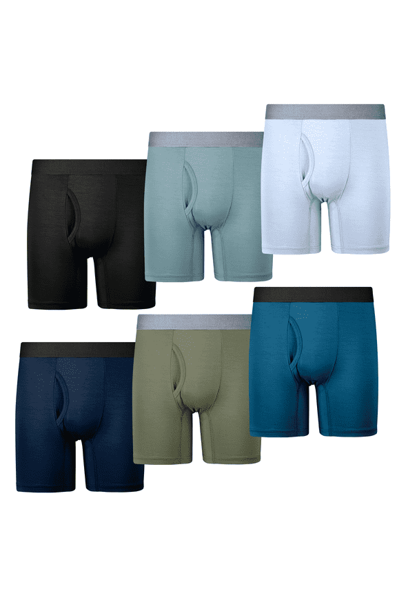 6-Pack Boys' Boxer Briefs, Soft, Breathable Underwear for kids, Sizes XS-XXL