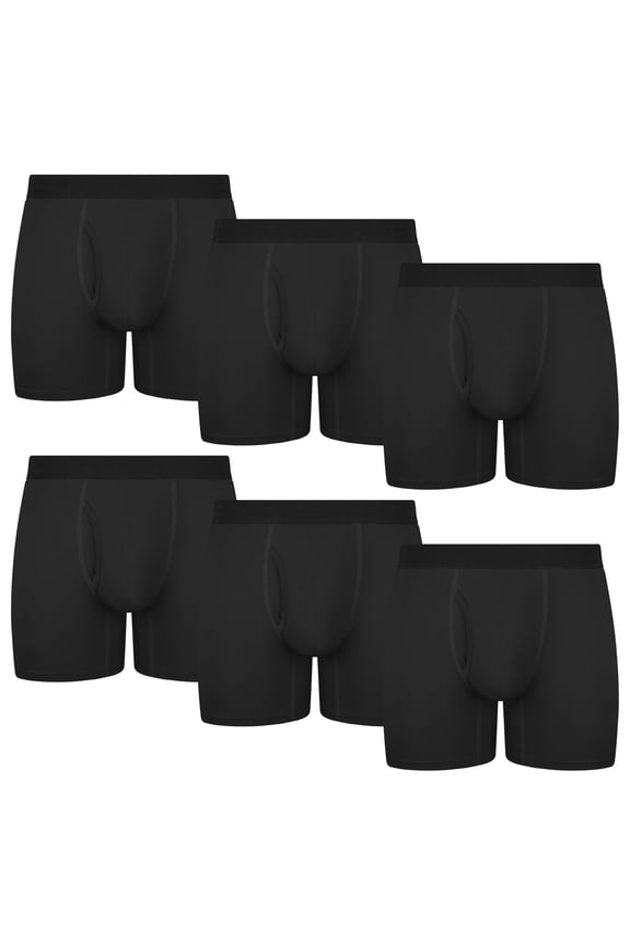 6-Pack Men’s Boxer Briefs, Moisture-Wicking Breathable Underwear, S-XXL