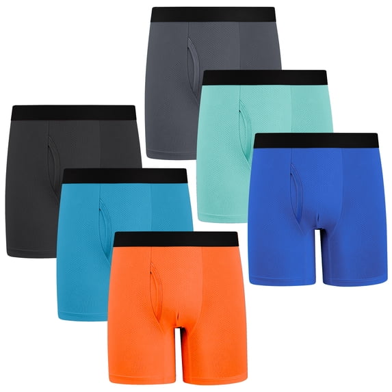 Protium 6 Packs Boys' Boxer Briefs, Youth Mesh Breathable Athletic Underwear(XS-XXL)