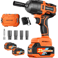 thumbnail image 1 of Protmex 1200N.m (900Ft-lbs) 1/2" Cordless Impact Wrench Brushless High Torque Power Impact Gun with 2×4.0Ah Batteries for Car Truck RV Repair, 1 of 9