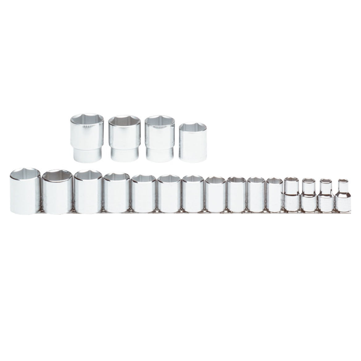 Proto 1/2"Drive SAE Chrome Socket Set, Number of Pieces: 19 Chrome J54109