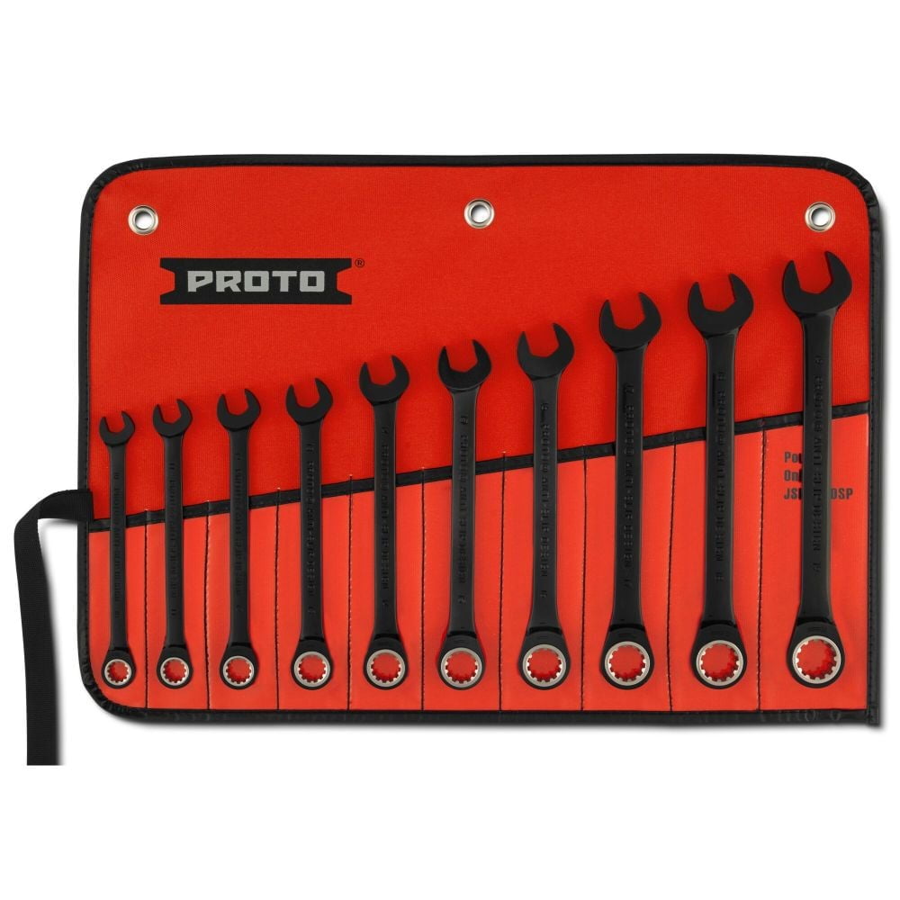 Proto 10 Piece Combination Ratcheting Wrench Set Spline