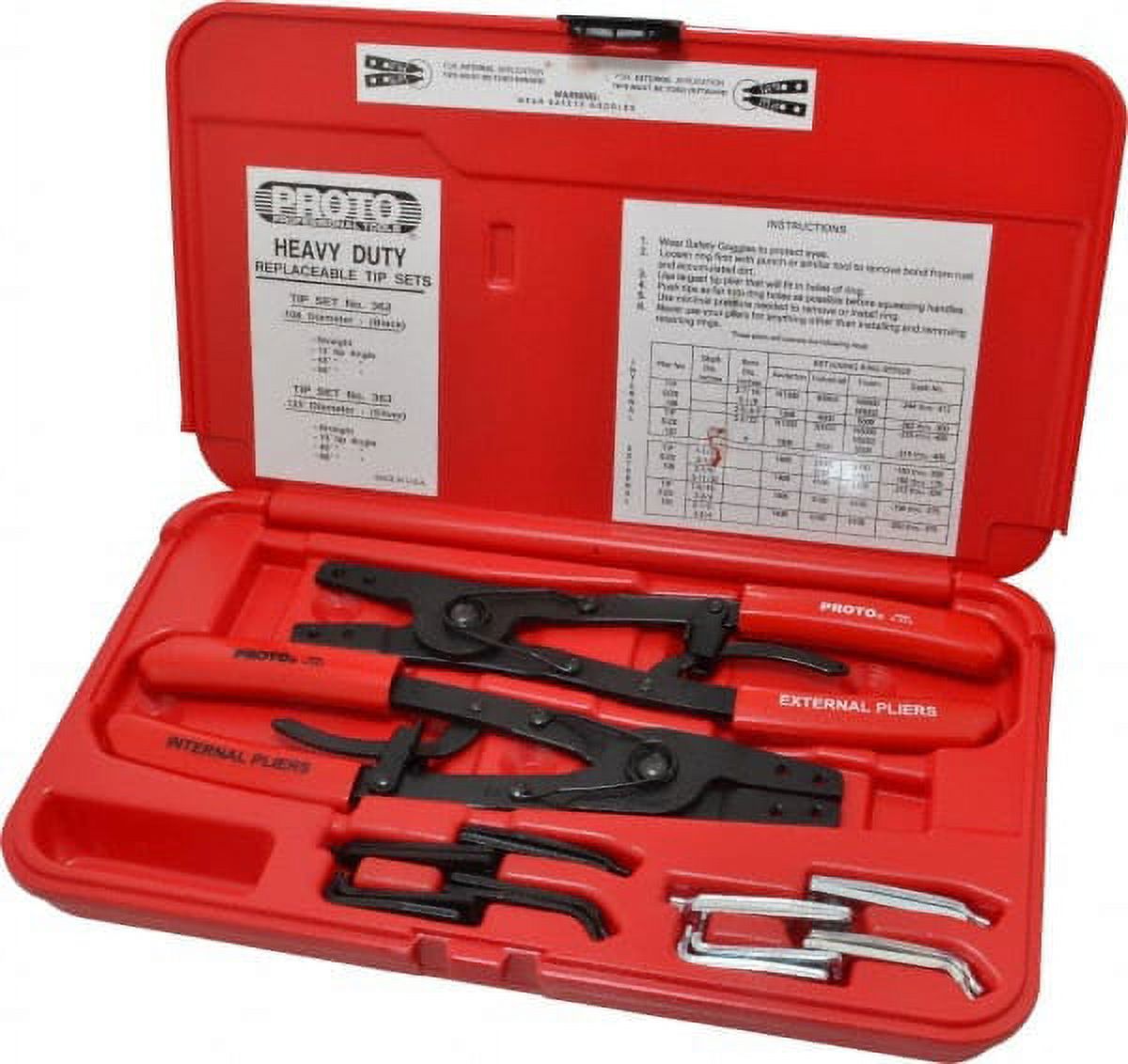 Proto 18 Piece, Retaining Ring Pliers Set 91/2" OAL