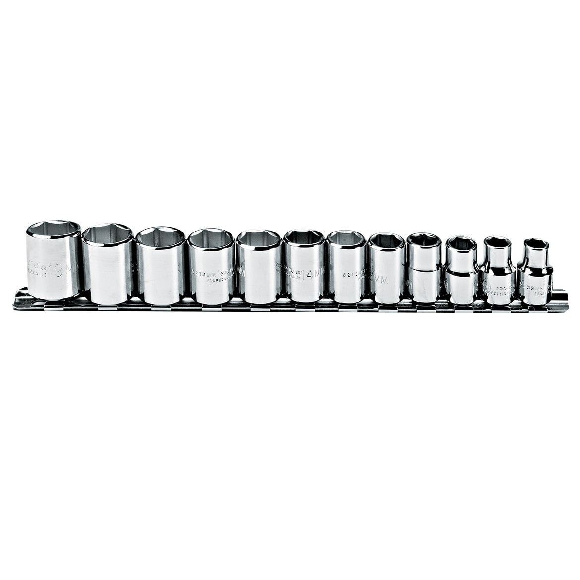 Proto 3/8In Drive 6Pt Metric Socket Set 12Pc