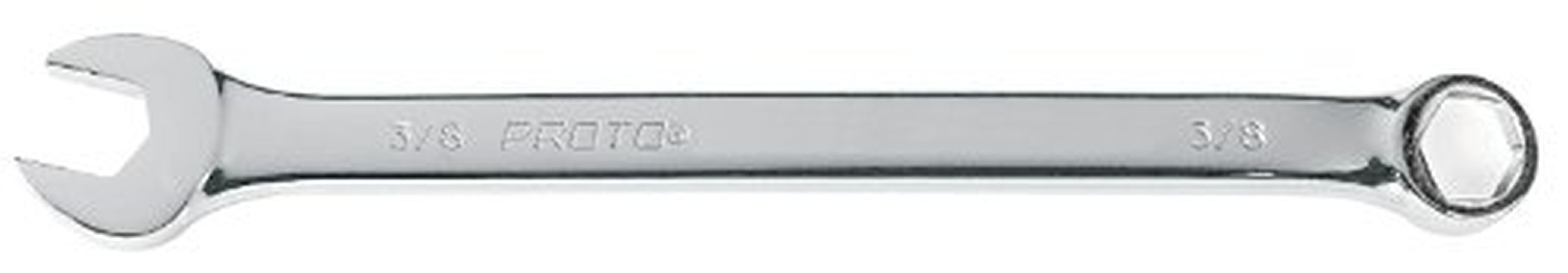 Proto 5/16" 6 Point Combination Wrench 15° Head Angle, 5-7/16" OAL, Steel, Chrome Finish