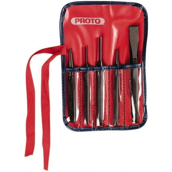 Proto 5 Piece Punch & Chisel Set 5/8" Chisel, 1/8 to 3/8" Punch, Hex Shank
