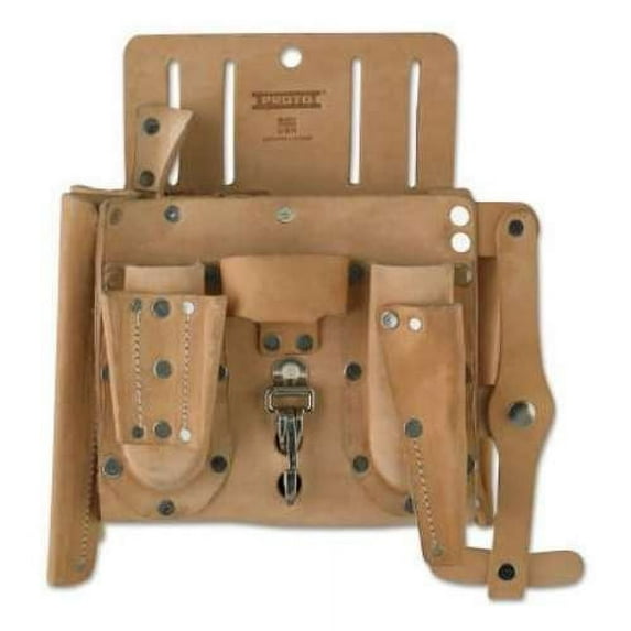 Proto Electrician's Tool Pouches, 6 Compartments, Leather, 1 EA (577-95030)