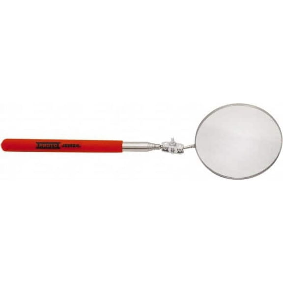 Proto J2382XL Telescoping Inspection Mirror: 3-1/4" Diameter Glass Mirror