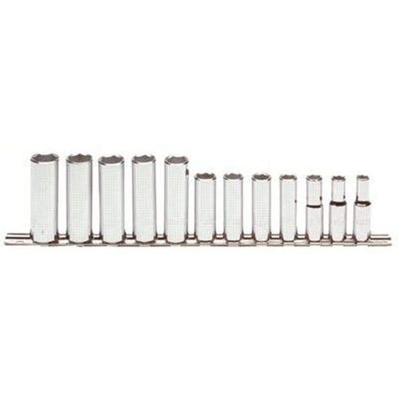 Proto J52205 12 Piece 6 Point 3/8" Drive Metric Deep Socket Set