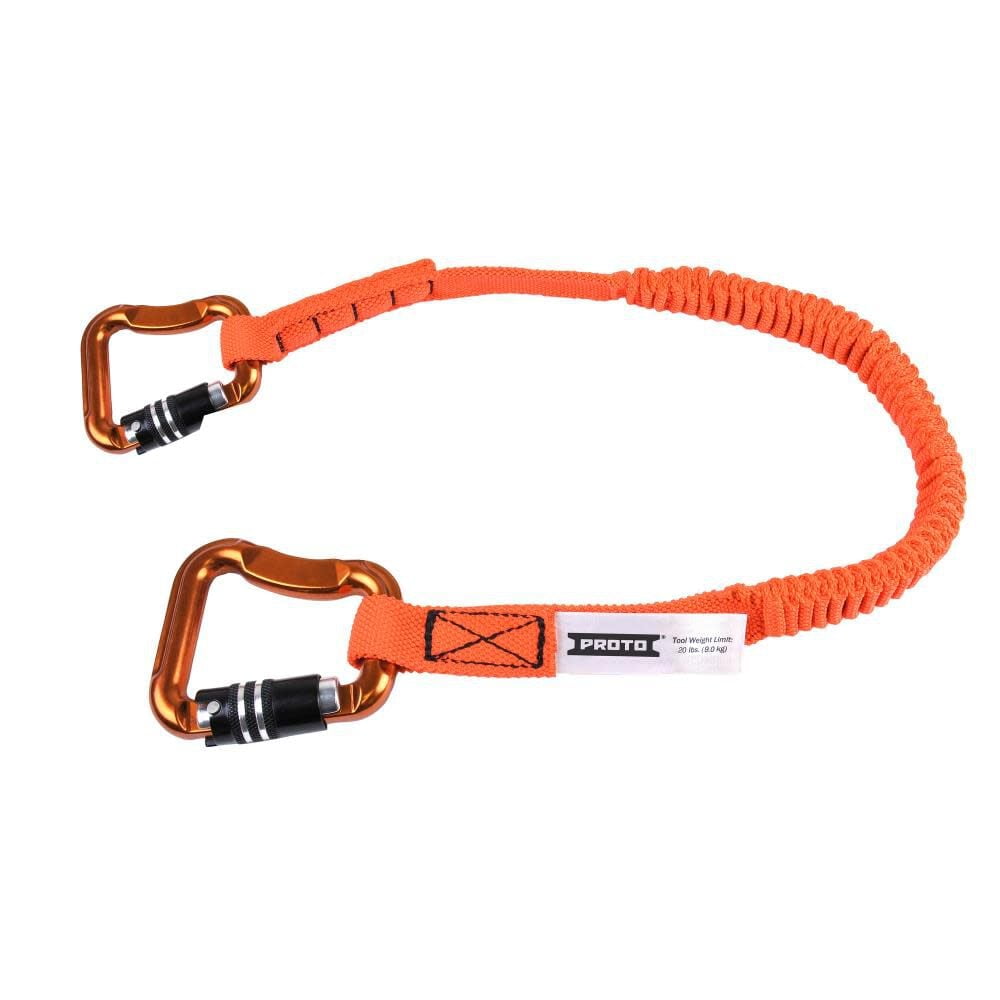 Proto Elastic Lanyard With 2 Triple Lock Carabiners - 20 Lb.