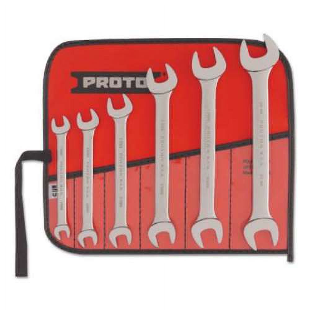 Proto Metric Open End Wrench Set, 6 Piece Set in Tool Roll (57730000R